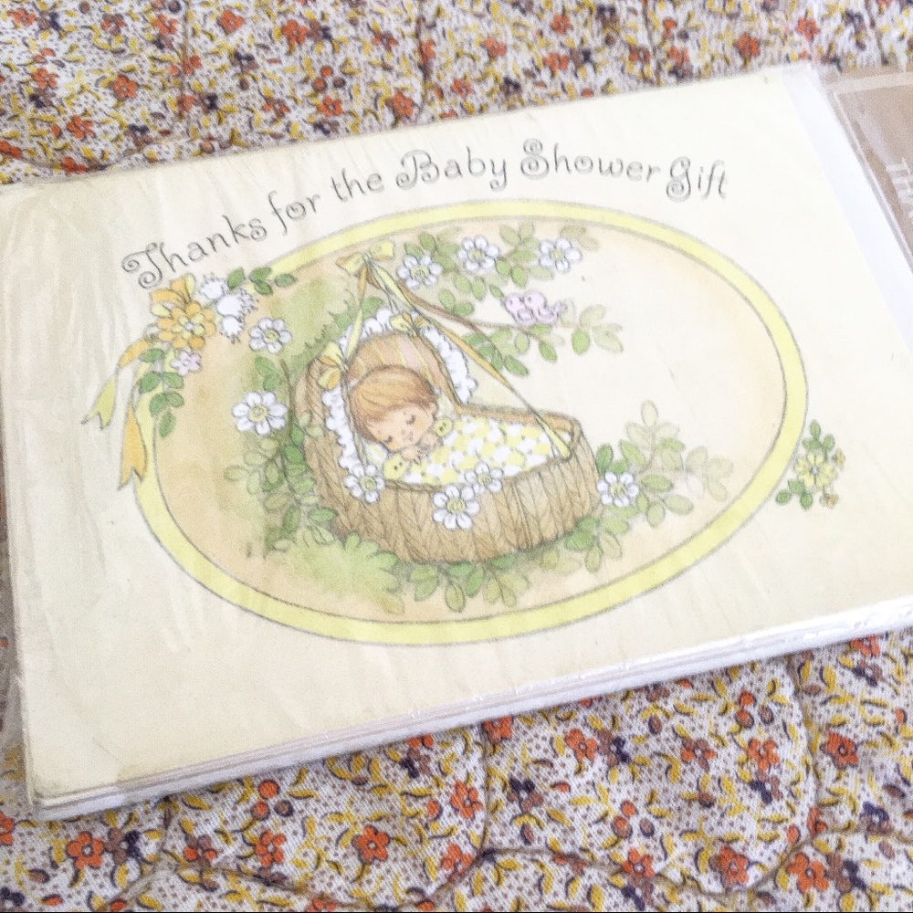 FREE w/any purchase Vintage 70's/80's Baby Shower Thank You Ca…